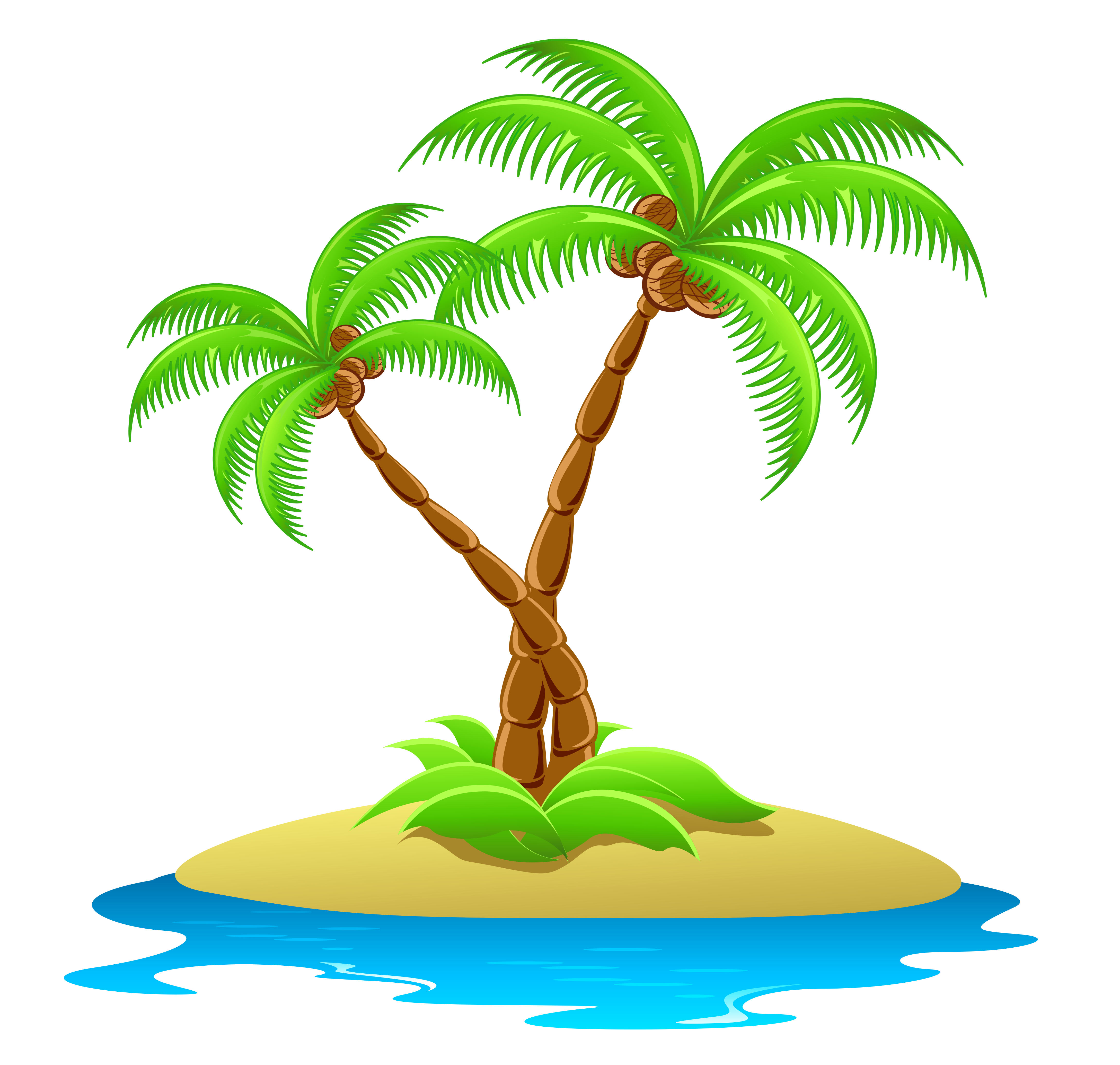 Island with coconut trees