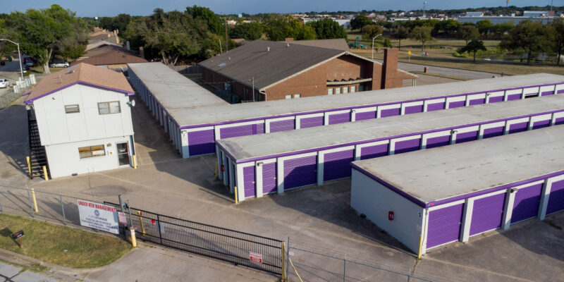 Curio Storage Ft Worth Texas in Vega Dr Aerial View of Drive up units