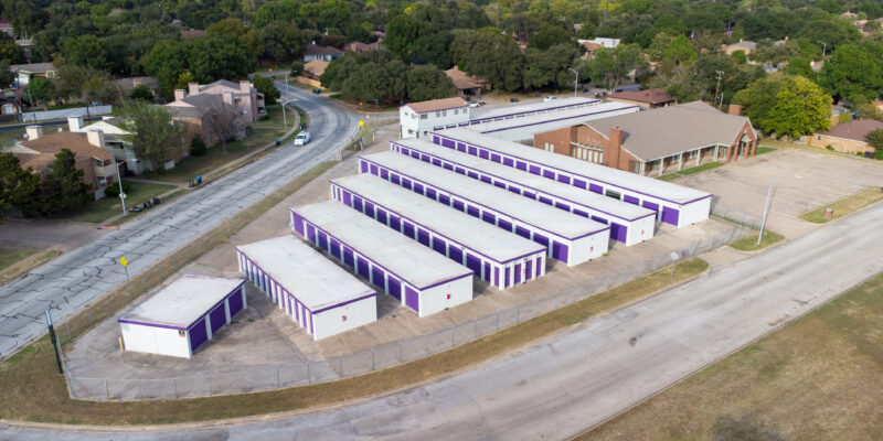 Curio Storage Ft Worth Texas in Vega Dr Aerial View of Self Storage Facility