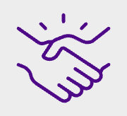 A black and white icon of a handshake.